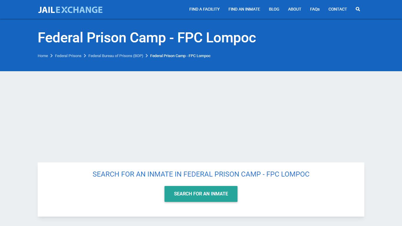 Federal Prison Camp - FPC Lompoc Inmate Locator | BOP ...